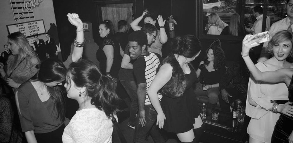 The lively crowd at Delux Bar and Lounge