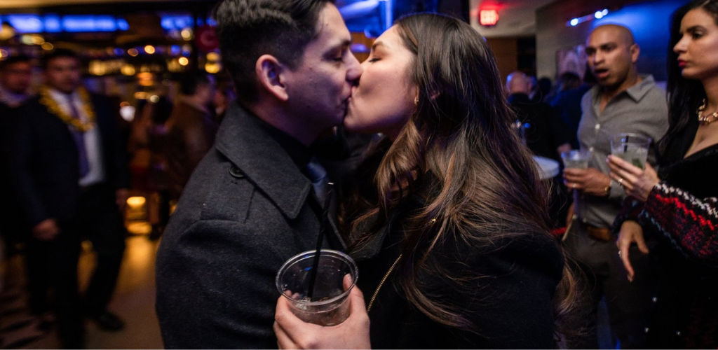 Austin cougars drinking champagne at a bar